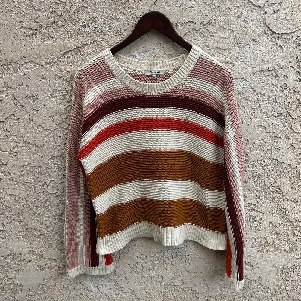 Madewell Striped Cotton Knit Sweater Size Small